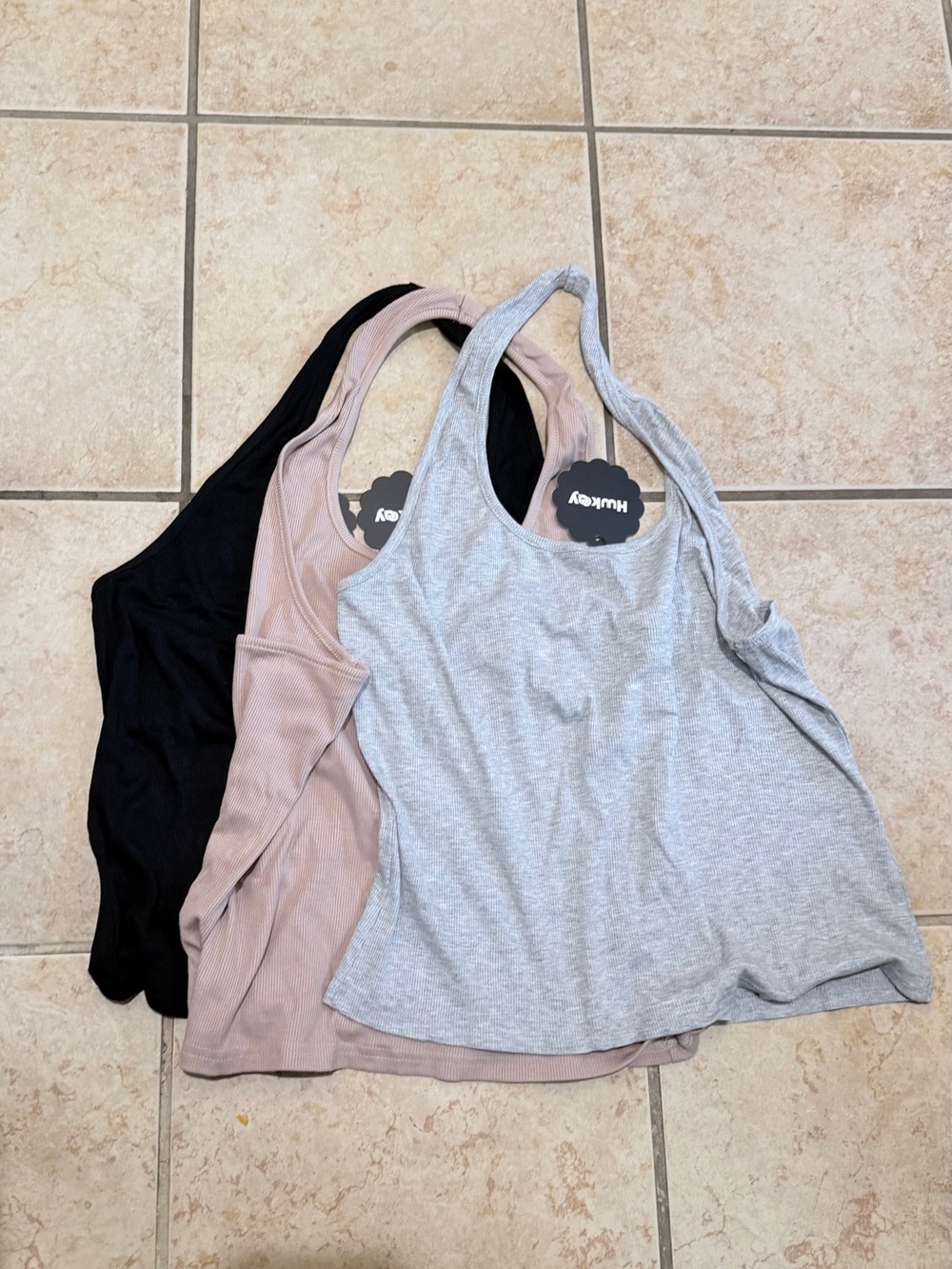 Women's halter Tank Tops - Black, Taupe, Light Gray